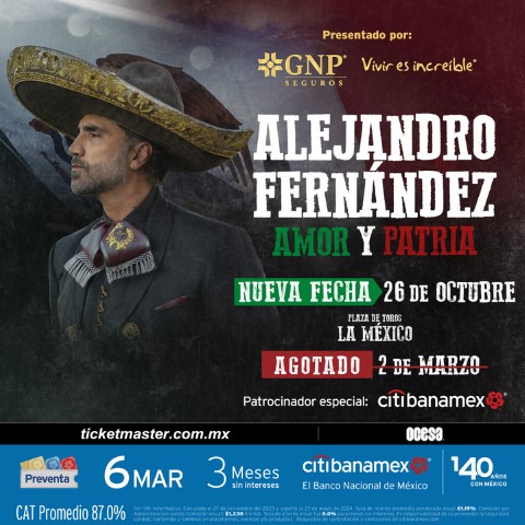 CONCIERTO Alejandro Fernandez Gira Amor y Patria